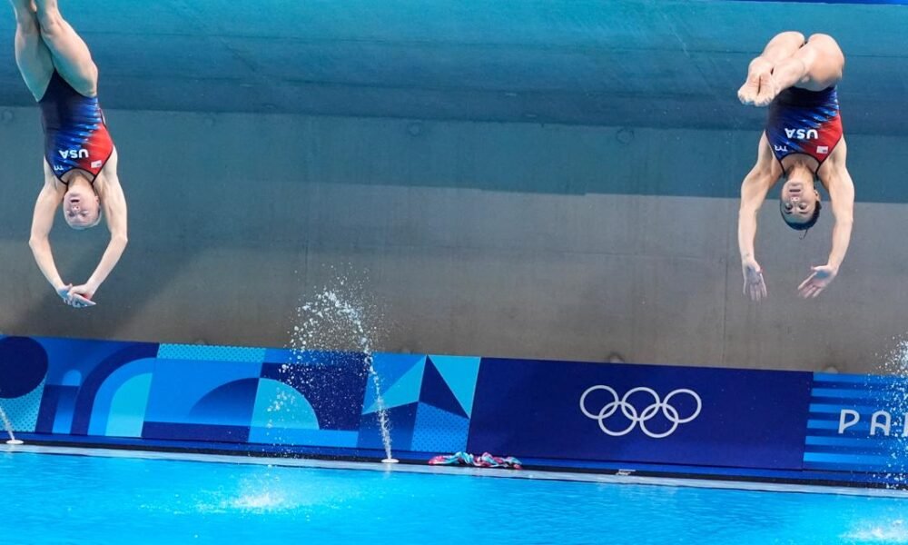 Why do they spray water on pools during Olympic diving events?