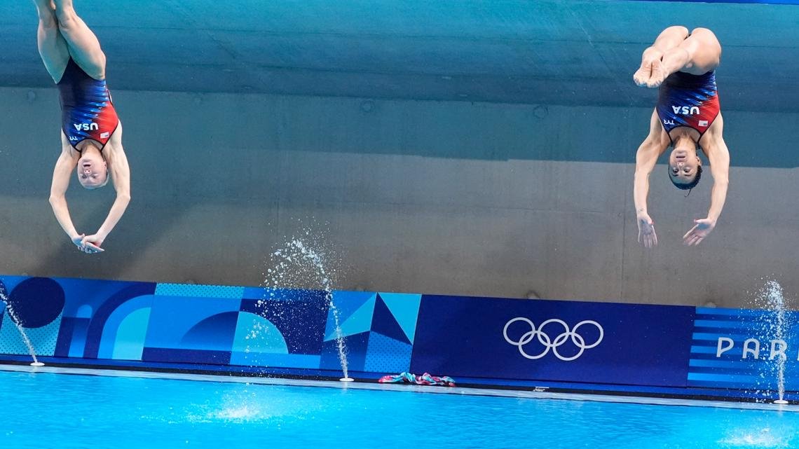 Why do they spray water on pools during Olympic diving events?