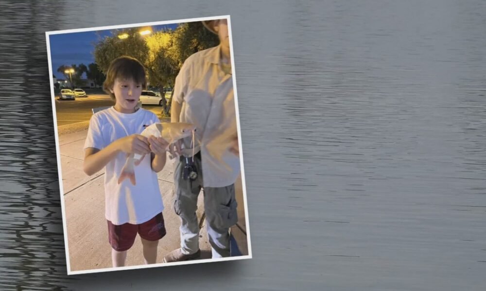 Young angler in Arizona catches rare albino catfish