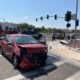 A red Nissan Sentra is totaled on John Wayne Parkway near Alterra Parkway after witnesses say it ran a red light and struck a sports coupe at 3:15 p.m. July 24, 2024. [Brian Petersheim Jr.]