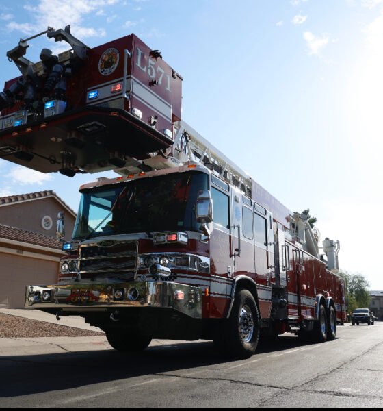 Maricopa Fire Department responds to a backyard barbeque fire around 5 p.m. on July 30, 2024. [Brian Petersheim Jr.]