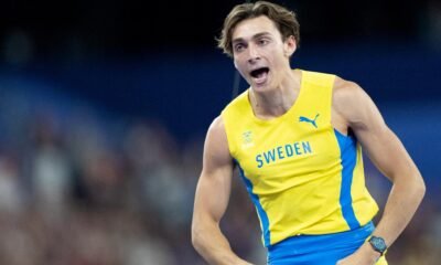 Mondo Duplantis breaks pole vault world record in gold-medal performance at Olympics