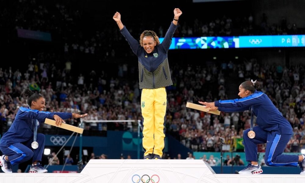 The final image of Simone Biles at the Olympics was a symbol of joy — and where the sport is going