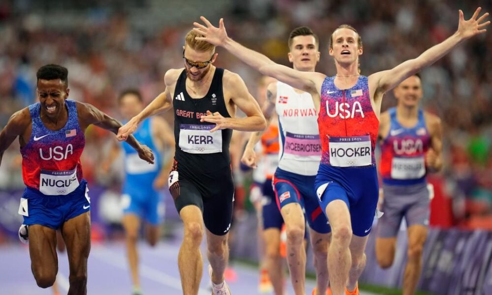 Hocker pulls Olympic shocker in men's 1,500, leaving Kerr and Ingebrigtsen behind