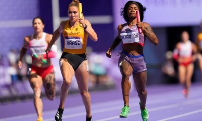 In Olympic relay, Sha'Carri Richardson saves US women, while men advance easily and Jamaica is out