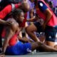 Noah Lyles tended to by medics after men's 200 final