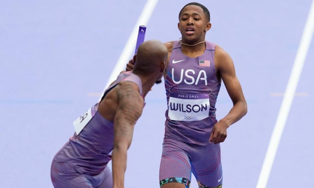 Teen sprinter Quincy Wilson's 1st race at Olympics a learning experience, US advances in 4x400 relay