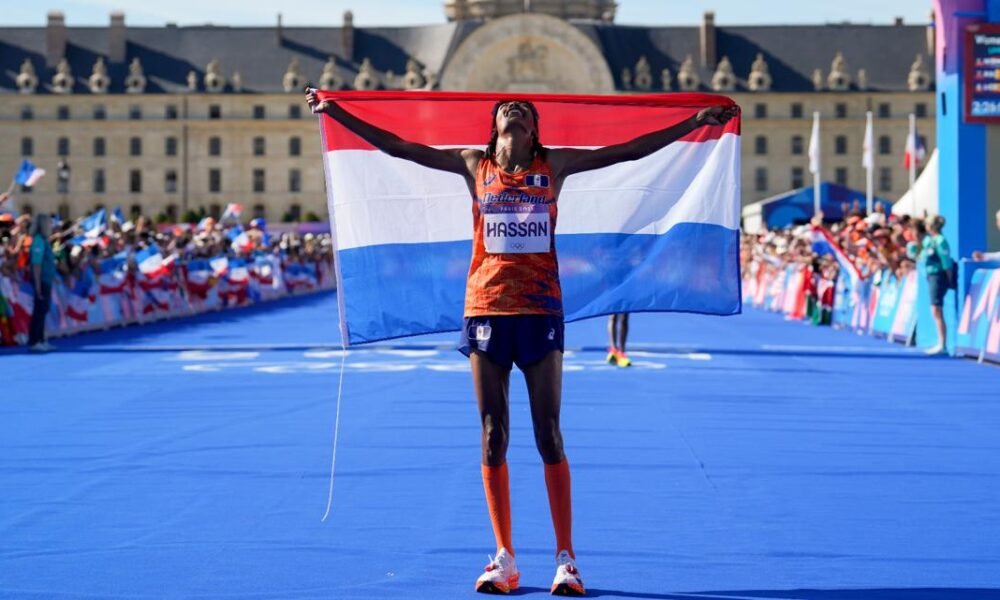 Sifan Hassan wins women's marathon at Paris Olympics after trading elbows with Tigst Assefa