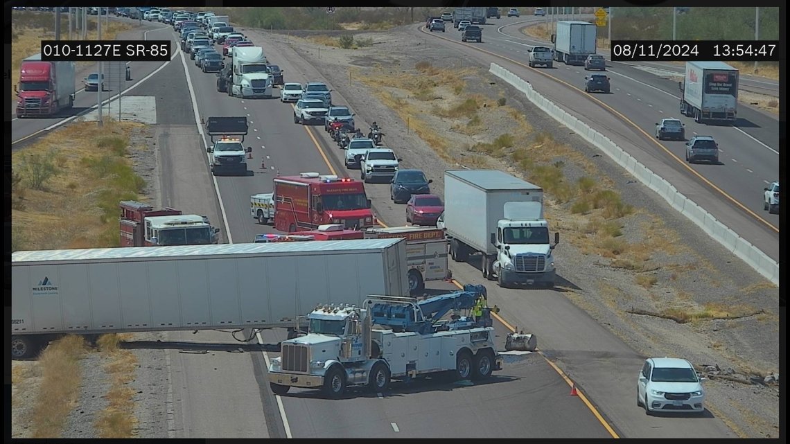 Accident involving semi-truck sends 2 people to the hospital