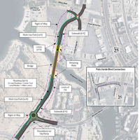 Ideal second bridge design, roadway connection identified