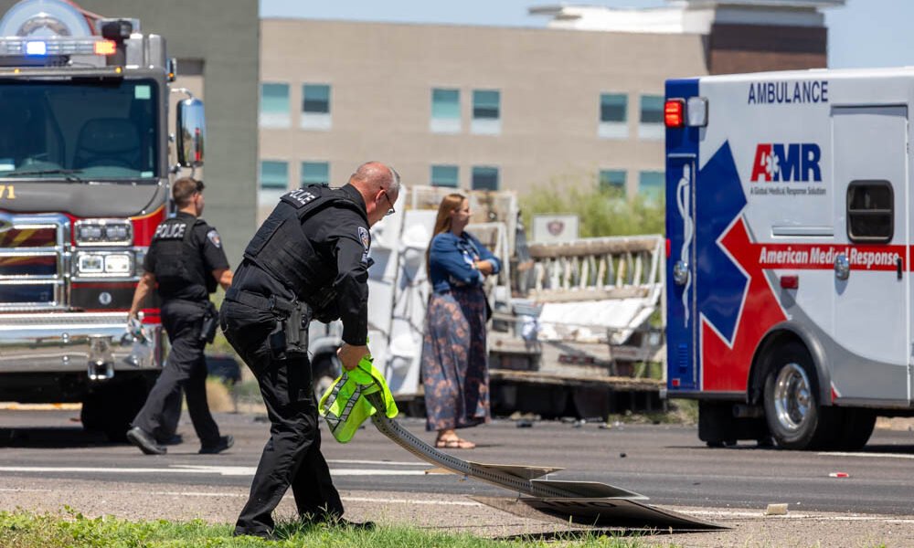 At least 1 hospitalized in Amazon truck crash