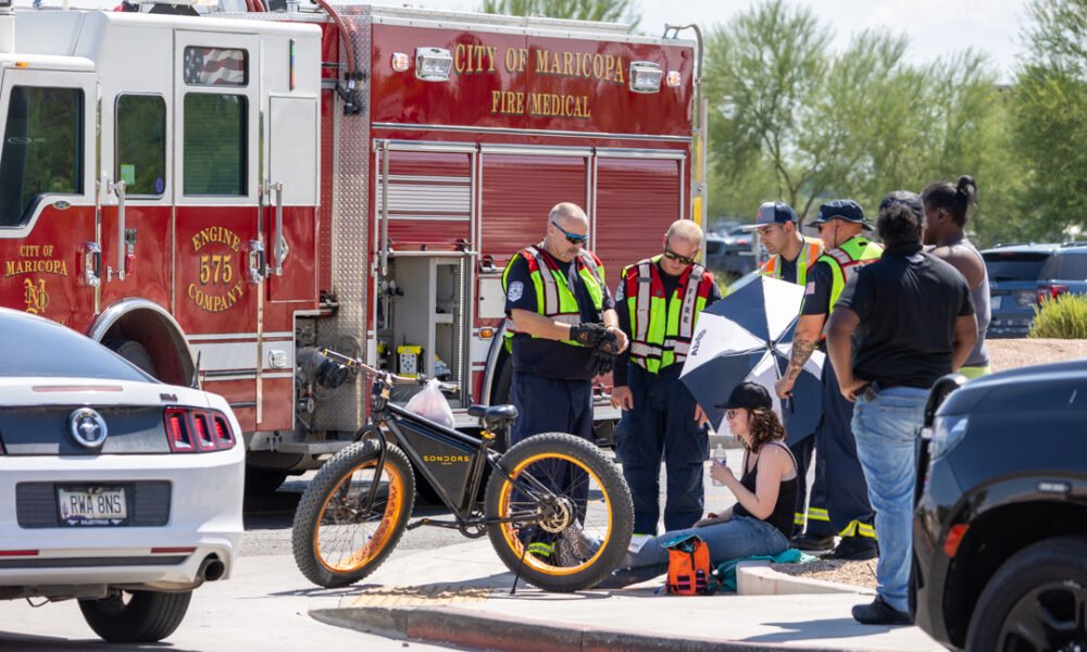 Electric bike rider injured, cited in Mustang crash