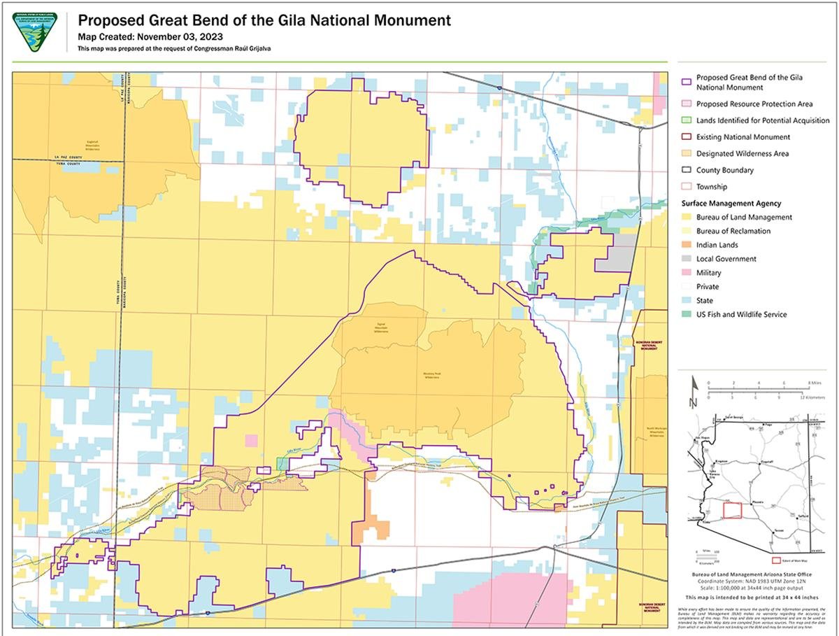 Grijalva bill would establish Great Bend of the Gila National Monument