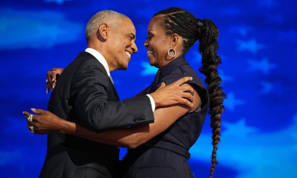 ‘Hope is making a comeback’: The Obamas make the case for Kamala Harris