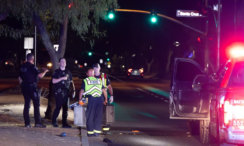 Pedestrian hospitalized in late-night crash