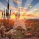 arizona desert with flag burst