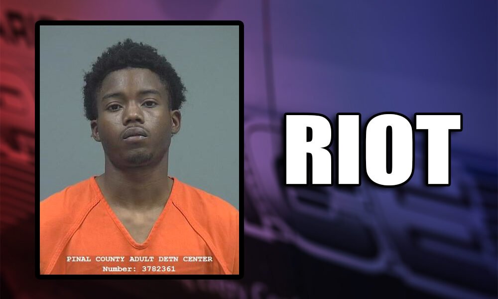 Dwayne Ellis Jr., 19, was arrested in Tortosa in connection with riot and disorderly conduct with a weapon on Aug. 27, 2024. [Pinal County Sheriff's Office]