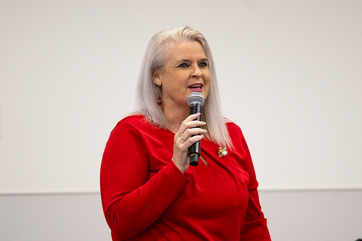 Vice Mayor Amber Liermann speaks during InMaricopa's City Council debate at Maricopa Library and Cultural Center on July 11, 2024.[Monica D. Spencer]