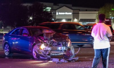 Two-car crash blocks major JWP intersection