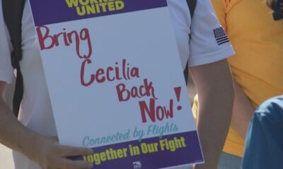 Protest held near Sky Harbor after employee claims she was fired for speaking out on work issues, getting involved with union