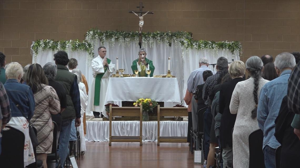 A church in Casa Grande was significantly damaged in a fire on Friday. But that didn't stop parishioners from gathering on Sunday.