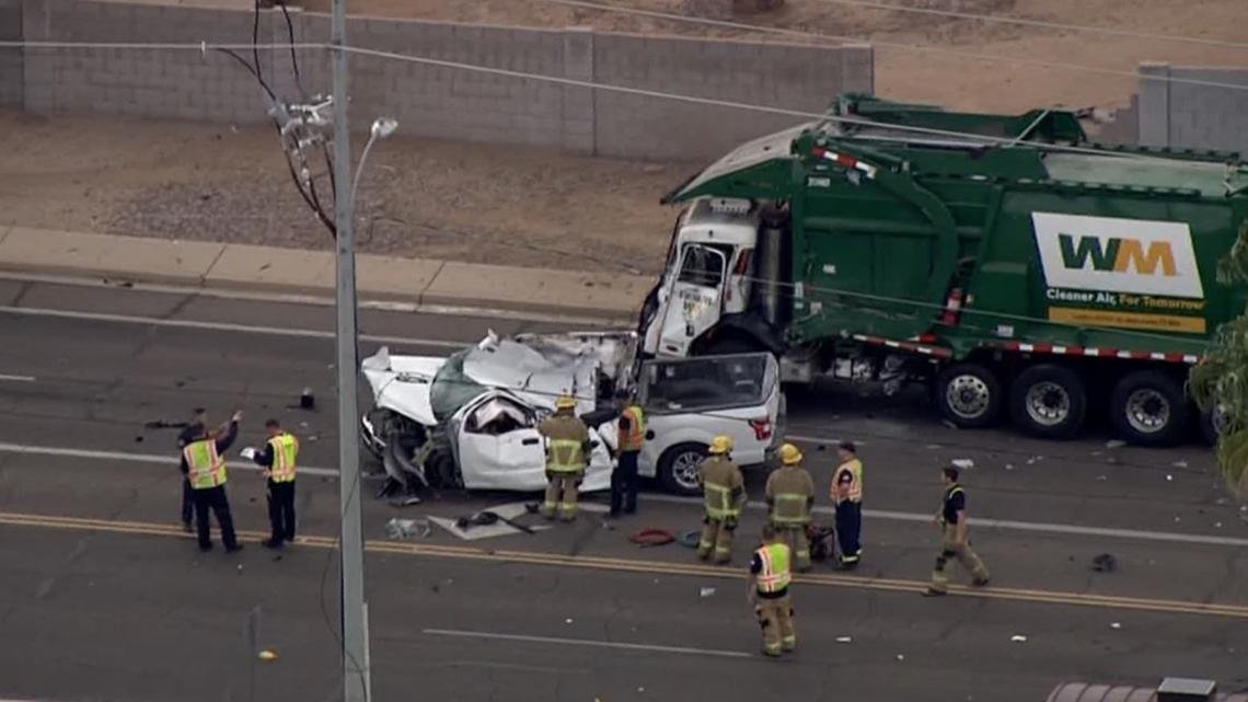 1 dead after Phoenix crash involving garbage truck