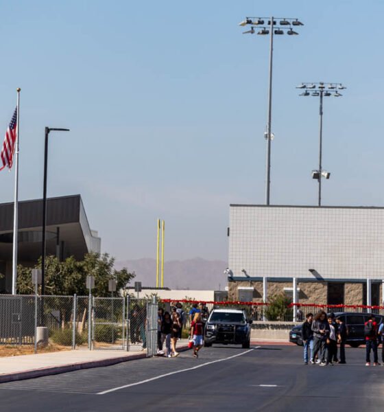 Students are evacuated from Desert Sunrise High School Oct. 24, 2024. [Brian Petersheim Jr.]