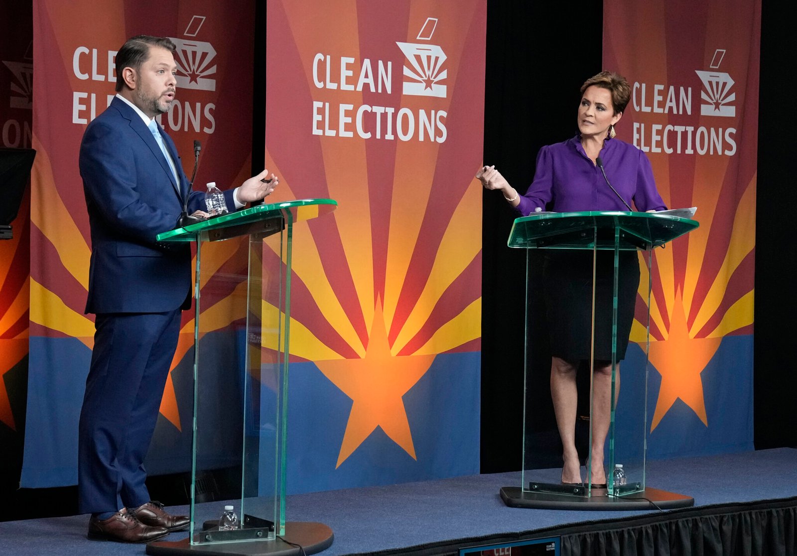 Gallego, Lake spar over Senate seat in their only debate, clashing on immigration and abortion