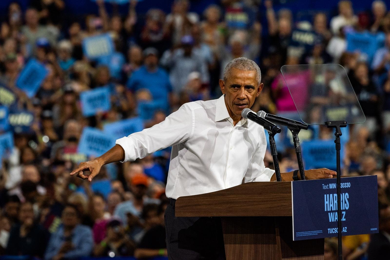 Obama tells Tucson about Trump: 'When he's not complaining, he's trying to sell you stuff'