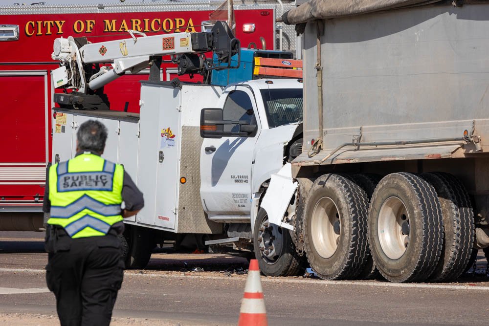 2 company trucks crash, blocking SR 238