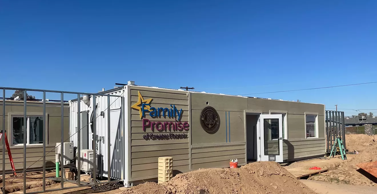 Glendale temporary shipping container housing development nearly ready