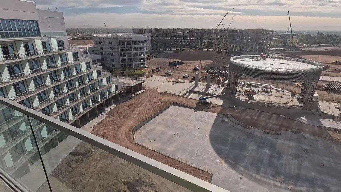 A 60-acre resort next to State Farm Stadium taking shape. Here’s when it’s set to open.