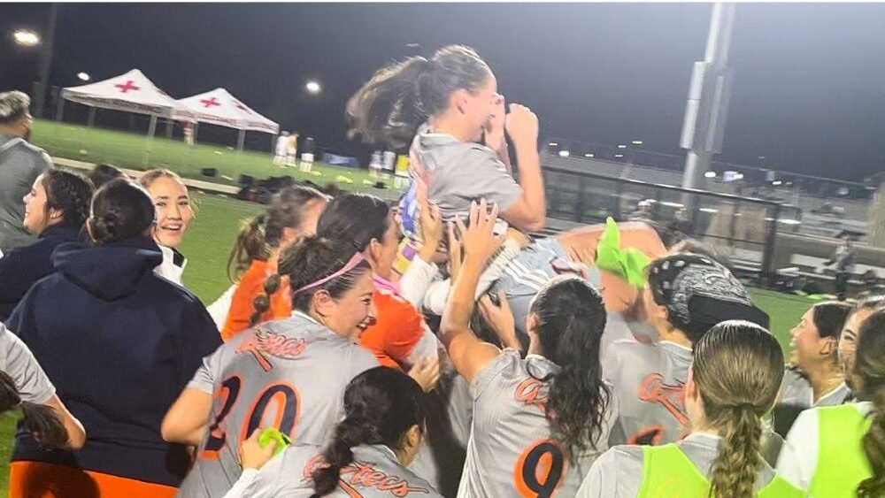 Aztec women rally from 2 goals down to score 4 to beat Pensacola State