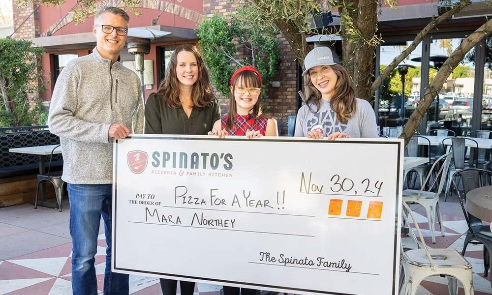 10-year-old wins pizza for a year