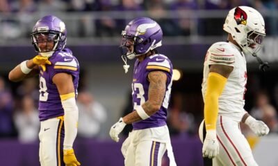 Vikings win 5th straight, rallying past Cardinals 23-22 on Sam Darnold's TD pass with 1:13 left