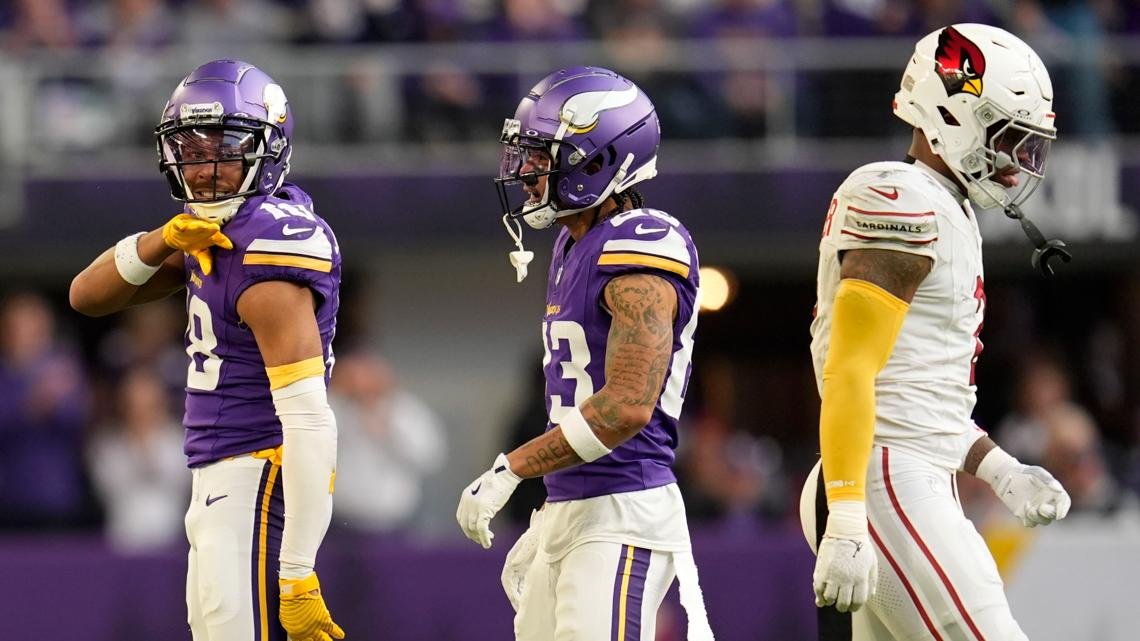 Vikings win 5th straight, rallying past Cardinals 23-22 on Sam Darnold's TD pass with 1:13 left