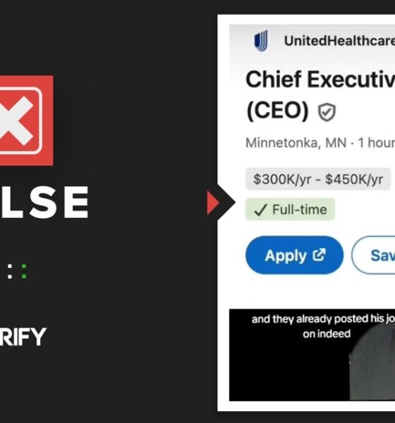 No, UnitedHealthcare didn’t post a job listing for a new CEO the day after Brian Thompson’s death