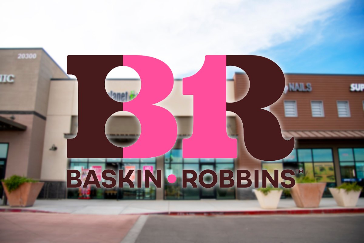 The Baskin-Robbins logo overlayed on a photo of Sonoran Creek Marketplace, where the ice cream shop is set to open its newest location. [Monica D. Spencer]