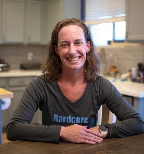 Jenece Mordt, vlogger for the new YouTube channel, Carnivore Granny, sits at the kitchen table of her Glennwilde home on Dec. 26, 2024. [Monica D. Spencer]