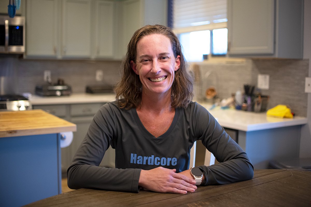 Jenece Mordt, vlogger for the new YouTube channel, Carnivore Granny, sits at the kitchen table of her Glennwilde home on Dec. 26, 2024. [Monica D. Spencer]