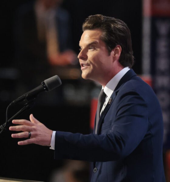 Then-U.S. Rep. Matt Gaetz, a Florida Republican, speaks at the Republican National Convention at the Fiserv Forum on July 17, 2024 in Milwaukee. The U.S. House Ethics Committee released a report Monday finding "substantial evidence" of misconduct by Gaetz. (Photo by Scott Olson/Getty Images)