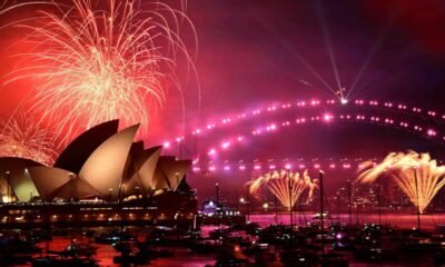 The world begins welcoming 2025 with light shows, embraces and ice plunges