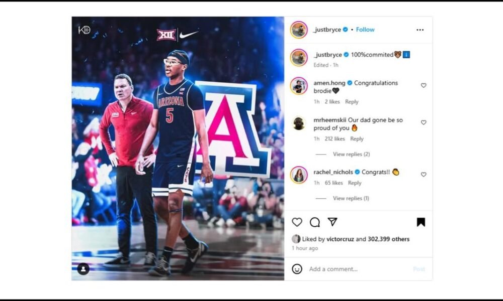 LeBron James' son Bryce commits to U of A