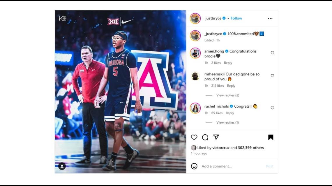 LeBron James' son Bryce commits to U of A