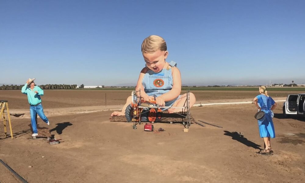 Why is there a gigantic baby along the Loop 303?