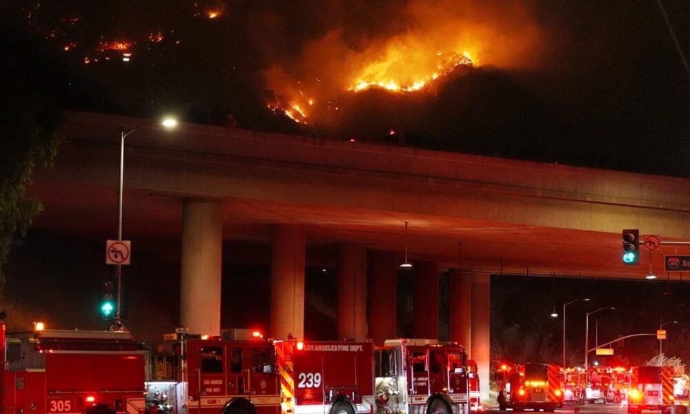 Progress is made on a huge fire north of Los Angeles while new fires erupt in Southern California