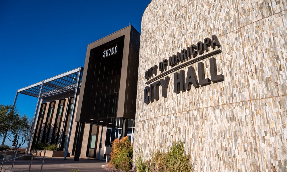 An exterior view of Maricopa's city hall on April 2, 2024. [Bryan Mordt]