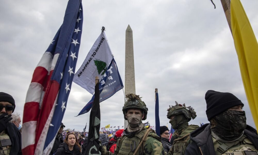 Donald Trump supporters on Jan. 6, 2021, in Washington, D.C.  (Photo by Brent Stirton/Getty Images)