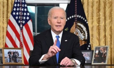 President Joe Biden delivers his farewell address to the nation from the Oval Office of the White House on Jan. 15, 2025, in Washington, D.C. (Photo by Mandel Ngan/Pool/Getty Images)