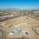 A drone photo of Southbridge Marketplace on Nov. 18, 2024. Currently under construction, the Thompson Thrift retail development may feature a Panera Bread, Five Guys, and additional shops according to a leasing plan on the developer's website. [Bryan Mordt]